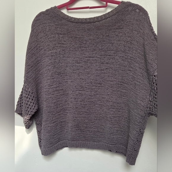 Kenar Women's Gray Textured Knit Boxy Blouse Sz XL Sweater Cotton Blend - Picture 10 of 10